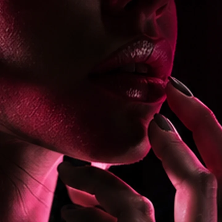 A cinematic portrait in low light